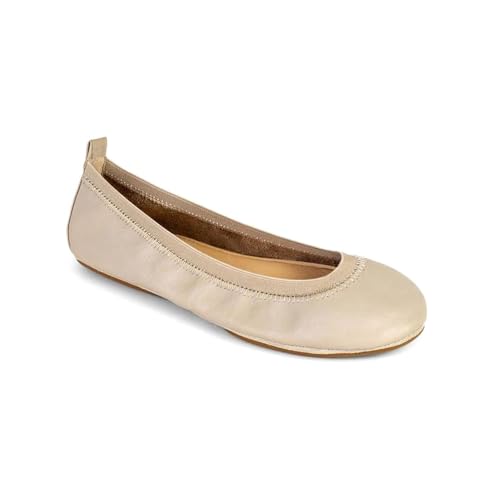 Samara Foldable Ballet Flat in Simply Taupe Leather2