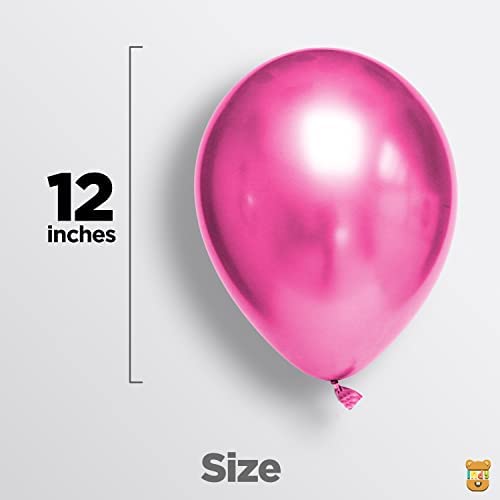 Image of Just Party 25Pcs Pink & 25Pcs Lavender Metallic Chrome Balloons with Shiny Surface For Birthdays /Anniversary /Engagement /Baby Shower /bachelorette Party Decorations (Pack of 50)