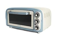 Ariete Forno Vintage 979, Forno Elettrico con 3 Posizioni di Cottura, Forno per Pizza da 30 cm, Temperatura Max 230&deg;C, Timer, Griglia in Acciaio Inox, 1300W, Celeste