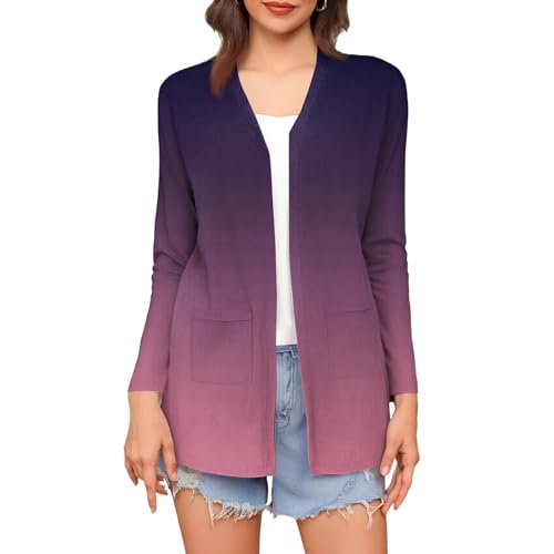 Cardigans for Women Lightweight,Trendy Long Sleeve Dressy Open Front Thin Long Cardigan Flowy Floral Jackets2