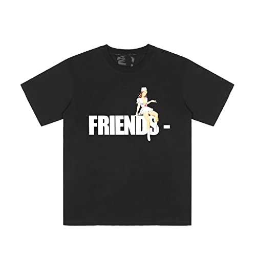 Mens Fashion T-Shirt Hip Hop Print T-Shirts Tops à Manches Courtes T-Shirt Ample,Noir,M Cover