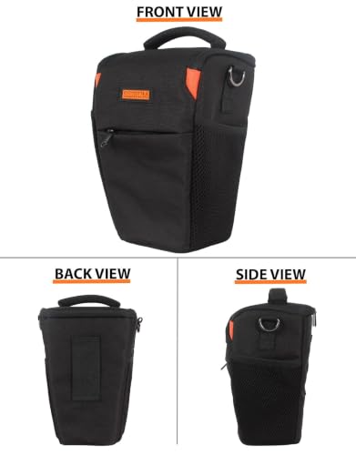 Image of D2 DSLR Camera Bag, Camera Case with Adjustable Shoulder Strap, Compatible for Nikon, Canon, Sony Cameras - Waterproof - Anti Shock (Orange)