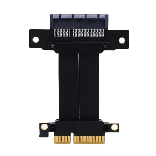 Sxhlseller Cable flexible PCIe 4.0 X4 Riser Cable de extensión GPU de alta velocidad para tarjeta gráfica M.2 WiFi tarjeta de sonido SSD compacto ATX/ITX negro ABS (5 cm) - imagen 6