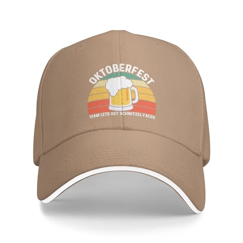 Oktoberfest Team Lets Get Schnitzel Faced Hat Men Baseball Cap Cool Hat Natural