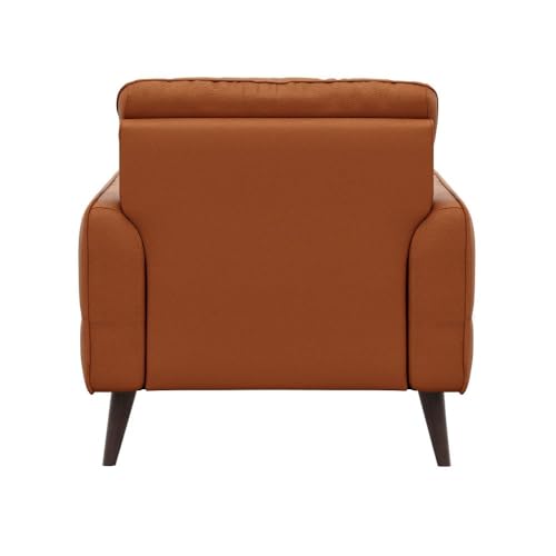 Image of Wakefit 1 Seater Sofa | 5 Year Warranty | Tan Leatherette, Neem Wood, Standard Size, Living Room