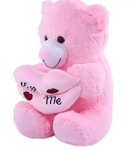 Image of Soft Toys for Kids, Stuffed Animal Plush Soft Toys for Boys and Girls | Plushie Toy (Teddy Bear with Kiss Me Heart Cushion)