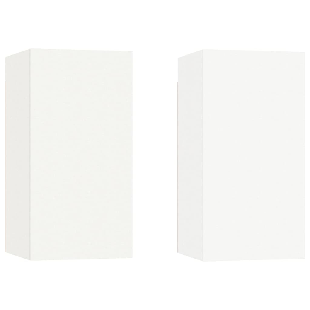 4-TLG. TV-Schrank-Set, Weiß, Holzwerkstoff, Wandmontage, Modernes Media-Center für Wohnzimmer und Schlafzimmer, Viel Stauraum, 80x30x30 cm