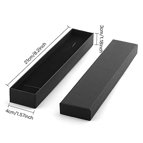 24 Pcs Gift Box Set, Cardboard Jewelry Necklace Gift Boxes Cotton Filled Cardboard Paper Jewelry Box Gift Cases Bulk For Wedding, Engagement, Anniversaries, Christmas, 8.2 X 1.57 X 1.18Inches (Black) #TOP5
