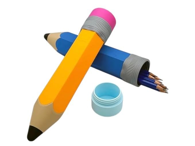 Giant Pencil-Shaped 3D Printed Pencil Case | Fun & Unique Stationery Storage | Back to School | Teachers Present Blue