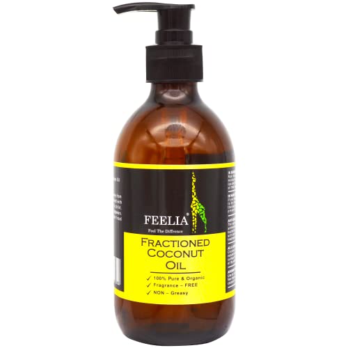 Feelia Organic Fractioned Coconut oil - 100ml Non Greasy, Fragnace Free 100% Pure & Organic (300)