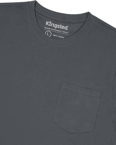 Image of Kingsted Pocket T-Shirts for Men - Super Soft & Comfy 100% Cotton Shirts | Short-Sleeve Crewneck Pocket Tee Shirts - Classic Regular Fit Work Shirt - Built to Last Midweight Cotton T-Shirts for Men