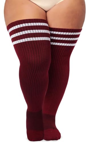 Image of Plus Size Thigh High Socks for Women Thick Thighs Cotton Knit Extra Long Over the Knee Leg Warmer