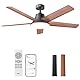 Dreo Smart Deckenventilator mit Licht, 132 cm, 12 Geschwindigkeiten, 3 Modi, stufenlos dimmbares LED-Beleuchtung, leiser DC-Motor, 12H-Timer, Fernbedienung/APP/Alexa, für Innenräume, Schwarz