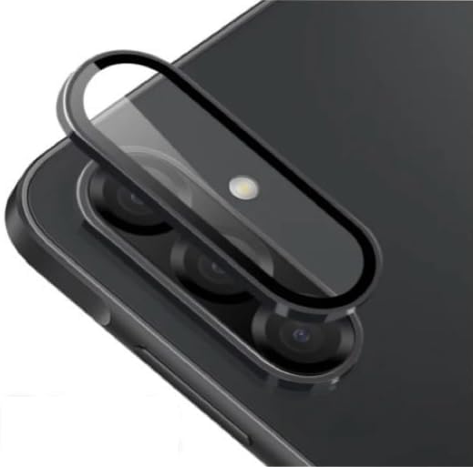 Image of Camera Glass Ring Lens Protector For Samsung Galaxy A17 5G, 9H Hardness,Full Coverage Camera Metal Ring Ultra-Thin /Clear /Black [Pack Of 1]