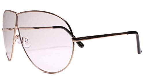 Oversized Exaggerated Swag Hip Hop Look Night Club Party Aviator Clear Glasses