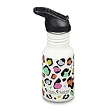 Klean Kanteen Fahrrad Trinkflaschen Classic Narrow (Flip Sport) mit Trinkverschluss aus Edelstahl in der Farbe Pink mit einem Volumen von 355 ml, 1011207
