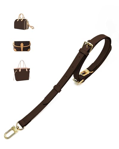 Image of Vachetta Bag Strap for LV Speedy Boulogne Noe and More, Ebene | 0.5 In Wide Adjustable Bag Strap For Shoulder Or Crossbody Carry, Daily Outings, Travel, And Bags Without Side Strap Clasps