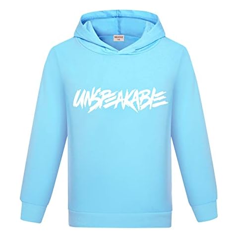 NILKOOZ Boys and Girls Hoodie Kids Sweatshirt Casual Tops Clothing for 1-13 Years Sky Blue 170cm(12-13Years) Cover