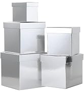 Amazon.com: UNIQOOO 5Pcs Metallic Silver Christmas Gift Box