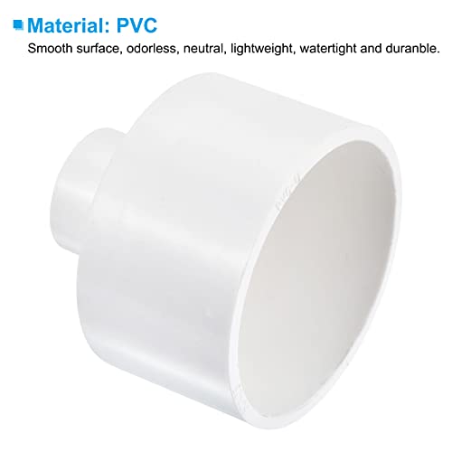 PATIKIL PVC Reducer Pipe Fitting 63mm to 25mm ID, 2 Pack Straight Coupling Adapter Connector, White - Image 4