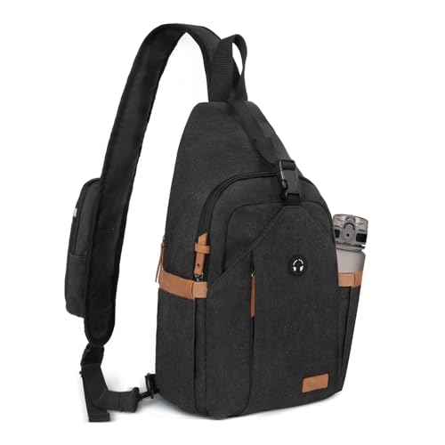 OSOCE Brusttasche Herren Canvas Crossbody Bag Leichte Schultertasche Herren Wasserdichte Tasche Anti-Diebstahl Sling Bag zum Wandern Reise Outdoor Sports