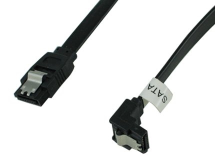 Cable SATA 3.0 10 pulg 6 Gb/s ángulo derecho negro