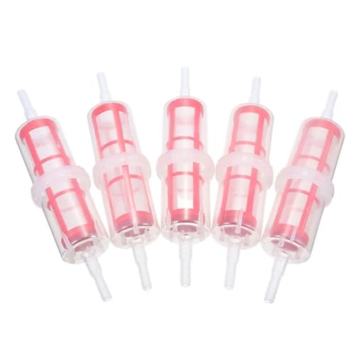 esmusssein 5Pcs Universal Large Inline Diesel Fuel Filter for 8mm - 10mm Pipe Hose