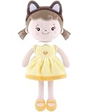 GAGAKU Muñecas Trapo para Niñas 30cm Tela Suave Ángel Guardián Regalo de Bautizo para Niña con Alas Peluche Amuleto de la Suerte para Niños de 1-6 Años- Niña Cereza (Chica Puff)