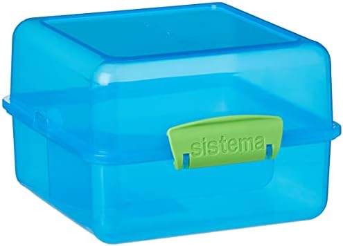 Sistema Small Split TO GO Food Storage Container | 350 ml | Lunch Box with Compartments | BPA-Free | assorted colors