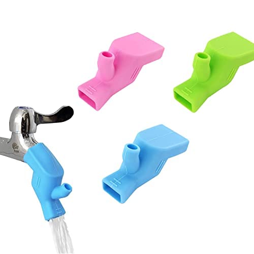 3 Pcs ExtensióN Grifo Para NiñOs, Extensor Grifo Cocina Para BebéS Extensiones De Grifo De Silicona De Grado Alimenticio Para NiñOs Para BañO Cocina Lavarse Las Manos Y la Cara