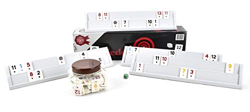 Preisvergleich Produktbild Hedef Rummy Romme Okey Gesellschaftsspiel Legespiel Plastik Weiß