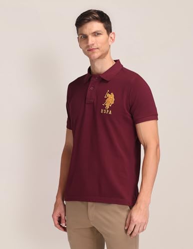 Image of U.S. POLO ASSN. Men's Printed Round Neck Half Sleeve Casual Cotton Regular 1665 T-Shirts (UDTSH2240)