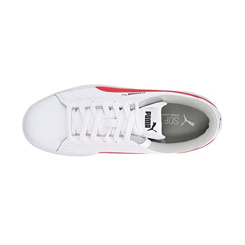 PUMA - Kids Smash V2 L Shoes, Size: 4.5 M US Big Kid, Color: Puma White/High Risk Red4