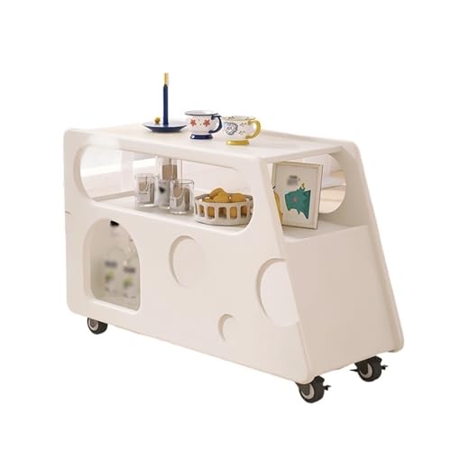 Lijiaxiuyc-101 Mesa Consola Gabinete Lateral for sofá, gabinete de Almacenamiento, Carrito móvil con Freno, Mesa esquinera Rueda Universal, Auxiliar