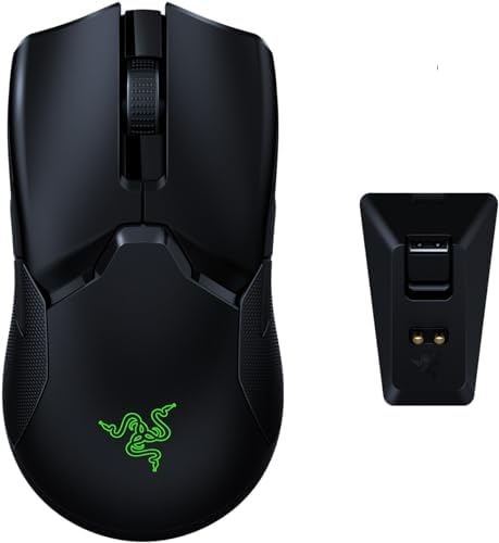 Razer Viper Ultimate with Charging Dock - Ambidextrous Esports Gaming Mouse Powered by HyperSpeed Wireless Technology (Focus+ 20K Optical Sensor, 74g Lightweight, RGB Chroma) Black