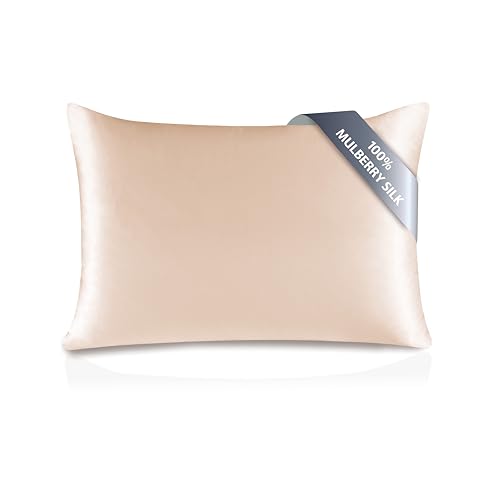 townssilk Funda de almohada de 100 % 19 mommes de seda pura de morera, cuadrada 40 x 70 cm cuida la piel y el cabello con cremallera oculta 600 hilos, topo