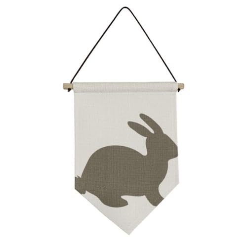 Drapeau en toile lièvre noir décoration murale en tissu haut de gamme
