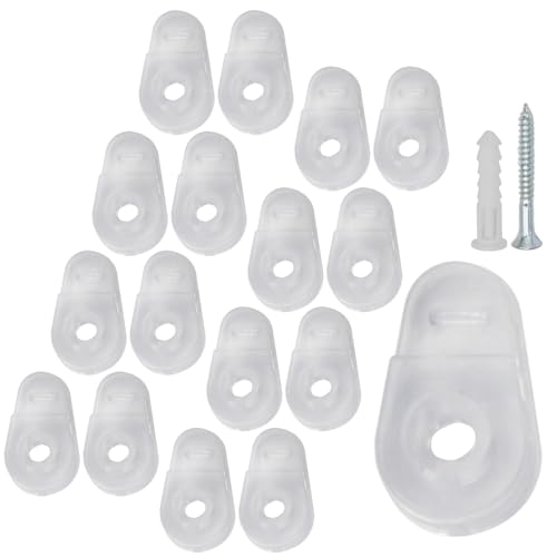 Image of 25pcs Glass Retainer Clips, Plastic Mirror Holder Clips, Clear Mirror Mounting Clips Hanging Hardware for Fixing Window Glass Cabinet Door