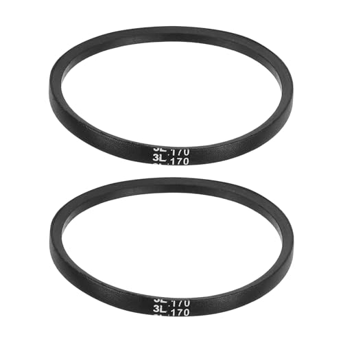uxcell 2Pcs 3L170 Classic Wrapped Rubber V-Belt, 17"(432mm) Outside Circumference, 3L Profile V Belt 3/8" Width 7/32" Height