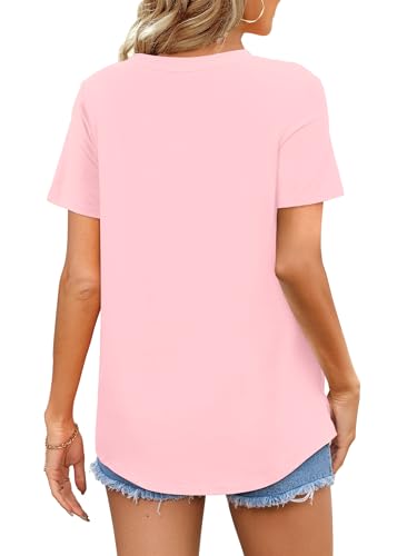 Image of Elesomo Womens Shirts Casual Crew Neck Short /Long Sleeve Tunic Tops Tees