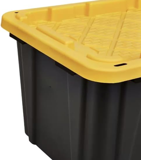 27-Gallon Tough Storage Tote in Black and Yellow VX60566
