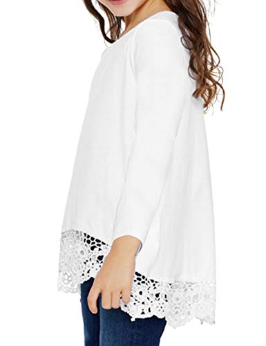 Image of Arshiner Girls Tunic Tops Casual Basic Loose Soft Swing Pullover Long Blouse T-Shirt Tee