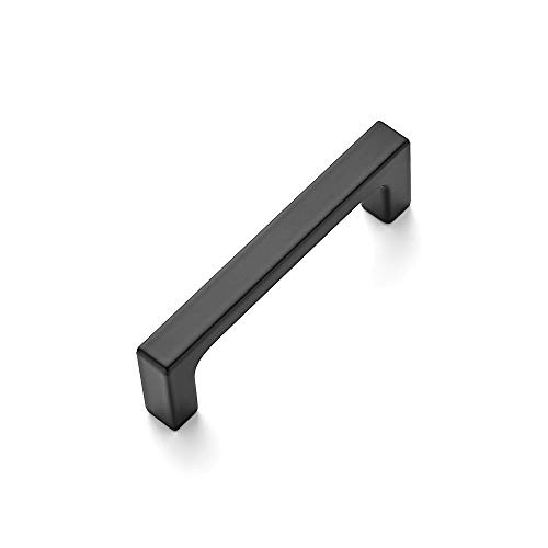 Image of Ravinte 1 Pack Solid 3 Inch Square Cabinet Handles Matte Black Cabinet Pulls Drawer Pulls Flat Black Kitchen Handles
