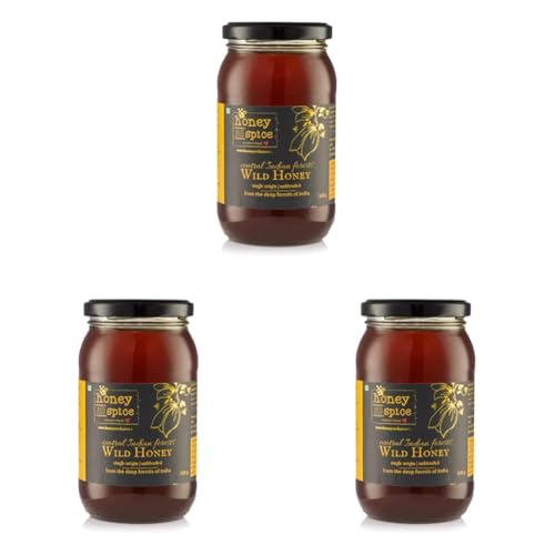 Image of Honey and Spice Pure Raw Wild Honey (500g) | NMR tested | Single Origin honey From Central India Forests With No Added Preservatives | From Madhya Pradesh and Maharashtra | 100% Raw and Pure | Unblended and Unpasteurized | Natural and Original | Unprocessed | No Added Sugar