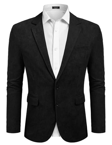 COOFANDY Mens Corduroy Blazer Casual Sport Coat Vintage Two Button Suit Blazer Jacket
