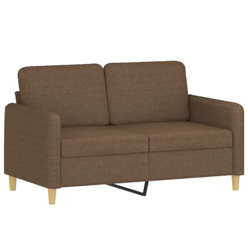 vidaXL Sofagarnitur 4-TLG., Sessel Couch mit Kissen Fußhocker, Sofa Wohnzimmersofa mit Armlehnen, Couchgarnitur Designsofa Sitzmöbel Polstermöbel, Braun Stoff – Bild 5
