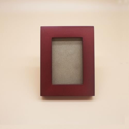 Image of 2x3 Picture Frames RED Solid Wood Frame, Plastic Panel (Film Needs to be Removed) Table or Wall.Front Window Opening 2x3 inch.