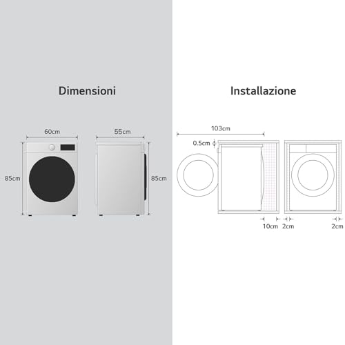 LG W4NX1095NWB Lave secheuse 95 kg Serie X1 classe AE machine a laver seche linge 1400 tours Wi Fi technologie 6 mouvements D - vue 10