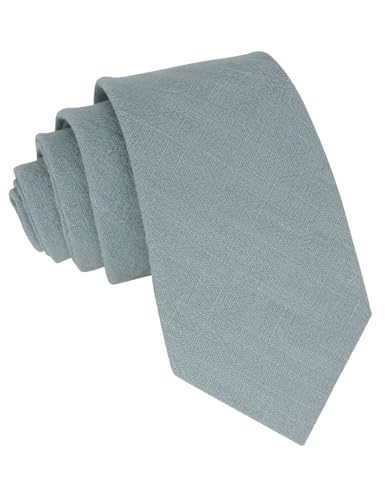 Image of Kebocis Mens Solid Color Cotton Necktie for Men