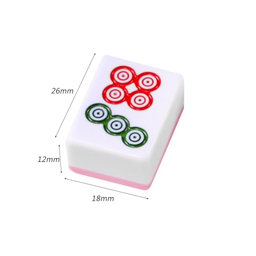 Juego Mini Mahjong Clásico Chino, 144 Fichas, Rosa miniatura 3
